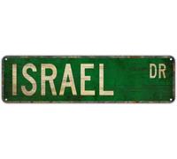 Metal Sign Tin Signs ISRAEL DR, Humorous Vintage Aluminum Metal Tin Sign, Wall Decor for Home, Office, Bar, Cafe, Garden, Restaurant, Hotel, Israel-Country Art, 4x16 inch