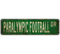 Metal Sign Tin Signs PARALYMPIC FOOTBALL DR, Funny Vintage Retro Aluminum Metal Sign, Hanging Decor for Kitchen, Garden, Wall, Club, Coffee Shop, Home, Paralympic Football Sport-Themed Art, 4x16 inch