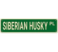 Metal Sign tin signs SIBERIAN HUSKY PL Vintage Sign Funny metal Signs Retro Tin Signs Aluminum Metal Sign for Office Kitchen Garden Wall Bab Club Coffee Home Decor 6x16 Inches