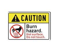 Metal Sign Tin Warning Caution Burn Hazard Hot Surface Do Not Touch Garden Metal Sign For Club 8"x12"