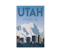 Metal Sign Utah Salt Take City Building Retro Decor Art Sign Home Kitchen Bar Cafe Club Cave Wall Decor Vintage Travel Tin Sign 30x40CM