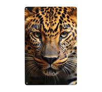 Metal Sign Vintage Funny Tin Sign Black & Brown Leopard Metal Poster Decoration Signs Stylish Wall Art Outdoor Yard Signs for Home Living Room Bedroom Yard Wall Decor Gift 30x20 CM