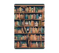 Metal Sign Vintage Funny Tin Sign Cartoon Bookshelf Bookworm Metal Poster Decoration Signs Stylish Wall Art Outdoor Yard Signs for Home Living Room Bedroom Yard Wall Decor Gift 30x20 CM