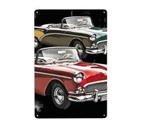 Metal Sign Vintage Funny Tin Sign Classic Car Roadsters Old Fashioned Metal Poster Decoration Signs Stylish Wall Art Outdoor Yard Signs for Home Living Room Bedroom Yard Wall Decor Gift 30x20 CM