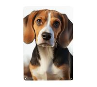Metal Sign Vintage Funny Tin Sign Cute Beagle Dog Metal Poster Decoration Signs Stylish Wall Art Outdoor Yard Signs for Home Living Room Bedroom Yard Wall Decor Gift 30x20 CM