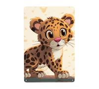 Metal Sign Vintage Funny Tin Sign Cute Jaguar Metal Poster Decoration Signs Stylish Wall Art Outdoor Yard Signs for Home Living Room Bedroom Yard Wall Decor Gift 30x20 CM