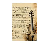 Metal Sign Vintage Funny Tin Sign Music Notes on Old Paper Metal Poster Decoration Signs Stylish Wall Art Outdoor Yard Signs for Home Living Room Bedroom Yard Wall Decor Gift 30x20 CM
