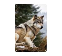 Metal Sign Vintage Funny Tin Sign Snow Mountain Wild Wolf Metal Poster Decoration Signs Stylish Wall Art Outdoor Yard Signs for Home Living Room Bedroom Yard Wall Decor Gift 30x20 CM