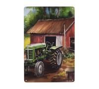 Metal Sign Vintage Funny Tin Sign Tractor on the Farm Metal Poster Decoration Signs Stylish Wall Art Outdoor Yard Signs for Home Living Room Bedroom Yard Wall Decor Gift 30x20 CM