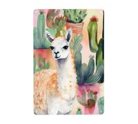 Metal Sign Vintage Funny Tin Sign White Alpaca and Cactus Metal Poster Decoration Signs Stylish Wall Art Outdoor Yard Signs for Home Living Room Bedroom Yard Wall Decor Gift 30x20 CM