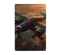Metal Sign Vintage Funny Tin Sign World War Aircraft Metal Poster Decoration Signs Stylish Wall Art Outdoor Yard Signs for Home Living Room Bedroom Yard Wall Decor Gift 30x20 CM