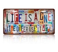 Metal Sign, Vintage License Plate Wall Decor, Retro Metal Poster Wall Decor, Inspirational Metals Tin Sign Poster for Hallway Entryway Living Room Door Bar Coffee Tin Plate Signs