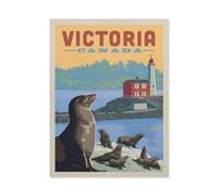 Metal Sign，Vintage Victoria Sea Lions Travel Poster，Vintage Tin Sign Home Kitchen Bar Cafe Club Cave Wall Decor-yV1522（8x12Inch）