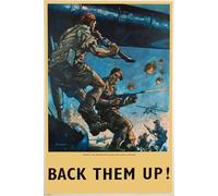 Metal Sign Vintage WW2 Back Them Up British Airbourne World War II Plaque - A4