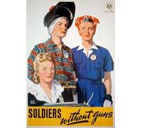 Metal Sign Vintage WW2 British Women Soldiers Without Guns World War II Plaque - A4