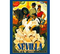 Metal Sign Wall Plaque 1946 Sevilla Seville Spain Europe European Vintage Travel Advertisement Art Decor House Home Tin Signs 8x12 Inch