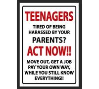 METAL SIGN WALL PLAQUE TEENAGERS ACT NOW! humorous funny poster picture print (A4 (200x280mm) Approx)