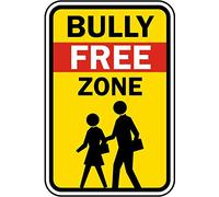 Metal Sign Warning Tin Sign Bully Free Zone 2 Aluminum Signs For Home Coffee Bar Wall Decor 8x12 Inch