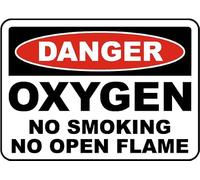 Metal Sign Warning Tin Sign Danger Oxygen No Smoking No Open Flame Aluminum Sign for Home Coffee Bar Wall Decor 12x16 inch