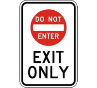 Metal Sign Warning Tin Sign DoEnter Exit Only Aluminum Signs For Home Coffee Bar Wall Decor 8x12 Inch