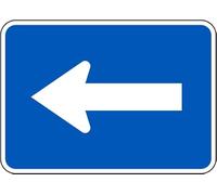 Metal Sign Warning Tin Sign Left Turn Arrow Blue Aluminum Signs For Home Coffee Bar Wall Decor 8x12 Inch