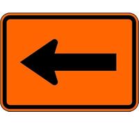 Metal Sign Warning Tin Sign Left Turn Arrow Orange Aluminum Signs For Home Coffee Bar Wall Decor 8x12 Inch