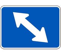 Metal Sign Warning Tin Sign Left Two-Direction Diagonal Turn Arrow Blue Aluminum Signs For Home Coffee Bar Wall Decor 8x12 Inch