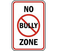 Metal Sign Warning Tin Sign No Bully Zone Aluminum Signs For Home Coffee Bar Wall Decor 8x12 Inch