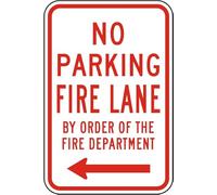 Metal Sign Warning Tin Sign NO PARKING FIRE LANE; BY ORDER OF THE FIRE DEPARTMENT Aluminum Signs For Home Coffee Bar Wall Decor 8x12 Inch