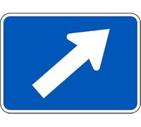 Metal Sign Warning Tin Sign Right Diagonal Turn Arrow Blue Aluminum Signs For Home Coffee Bar Wall Decor 8x12 Inch