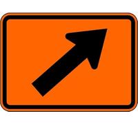 Metal Sign Warning Tin Sign Right Diagonal Turn Arrow Orange Aluminum Signs For Home Coffee Bar Wall Decor 8x12 Inch