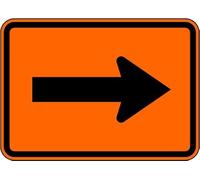 Metal Sign Warning Tin Sign Right Turn Arrow Orange Aluminum Signs For Home Coffee Bar Wall Decor 8x12 Inch