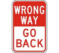 Metal Sign Warning Tin Sign Wrong Way Go Back 1 Aluminum Signs For Home Coffee Bar Wall Decor 8x12 Inch