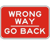Metal Sign Warning Tin Sign Wrong Way Go Back Aluminum Signs For Home Coffee Bar Wall Decor 8x12 Inch