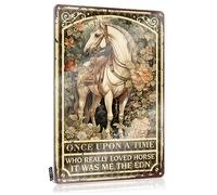 Metal Sign With Farmers Decor Folded Edge - Room Rules Tin Wall-mounted Motivational Wall Decor | Garage Wall Decor Funny Quote Sign & Once Upon A Time There Were A Girl Who