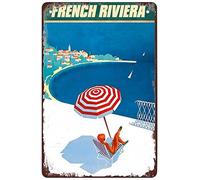 Metal Signs 1954 French Riviera Funny Travel Tin Signs Bar Coffee Home Room Art Wall Plaque Decor Gift Outdoor Indoor 15 * 30CM