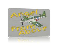 Metal Signs Angel From Above - Ww2 20X30Cm Iron Decoration Retro Tin Sign Plaques For Bathroom Garage Yard