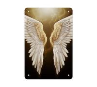 Metal Signs Angel Wing Vintage Metal Tin Sign with Folded Durable Rustproof Iron Art for Home Office Kitchen Cafe Garden Patio Farmhouse Wall Decor 11.8x7.9 Inch