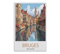 Metal Signs，Bruges Belgium，Tin Signs Funny Vintage Metal Sign Plaqu Poster Wall Art Pub Bar Kitchen Garden Bathroom Home Decor(15x30cm）6x12 inch-X85