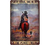 Metal Signs Country Roads Take Me Home to The Place I Belong Tin Signs Vintage Retro Bar Club Cave Home Kitchen Wall Decor Rustic Sign 30 * 40CM