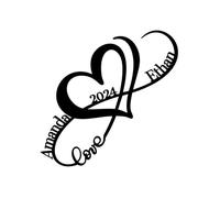 Metal Signs Customized, Personalized Name Sign for Wall Decoration Outdoor Indoor, Custom Family Last Name Letter Sign Home Door Hanging Wedding/Housewarming Gift (Infinity Love)