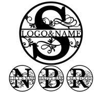 Metal Signs Customized, Personalized Split Letter Monogram Name Sign, Custom Family Last Name Sign to Decorate Outdoor Indoor, Design Your Bars, Nail Salons, Restaurants, Studio Signs (Style 1)