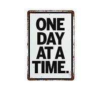 Metal Signs Decor One Day at A Time Mental Health Therapy Poster Wall Frame Art,Counseling Inspirational Feelings Posters,Motivational Poster Retro Tin Sign Art Wall Metal Decor Funny Signs 8x12 inch