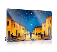 Metal Signs Decor People Gather In A Quaint Town Under A Starry Night Sky Tin Sign Tin Metal Bar Signs Funny Patio Signs(20X30CM)