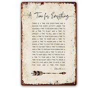 Metal Signs Ecclesiastes 3 1-8 A Time for Everything Poster Decor for Bedroom Painting Artwork Contemporary Home Decorations Rectangle Modern Picture Prints Printing 8"x12"