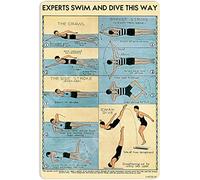 Metal Signs Experts Swim And Dive This Way Knowledge Tin Sign Wall Accessories For Bathroom Patio Man Cave Kitchen S