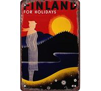 Metal Signs Finland Funny Travel Tin Signs Bar Coffee Home Room Art Wall Plaque Decor Gift Outdoor Indoor20*30cm