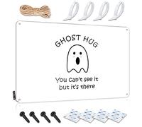 Metal Signs For Home Decor Missing You Going Away Gift - Ghost Hug Can'T See It But It'S There Tin Sign Funny Garage Signs For Men Signs For Bedroom Door(20X30CM)