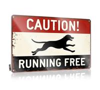 Metal Signs For Man Cave Caution: Free Running Dog Tin Sign Retro Tin Signs Man Cabe Decor(30X40CM)