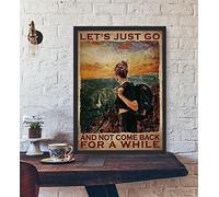 Metal Signs for Man Cave Let's Just Go and Not Come Back for A While Sign Vintage Sign Home Decor Rustic Aluminum Tin Signs Wall Art Metal Poster for Garage Bar 8x12 Inch
